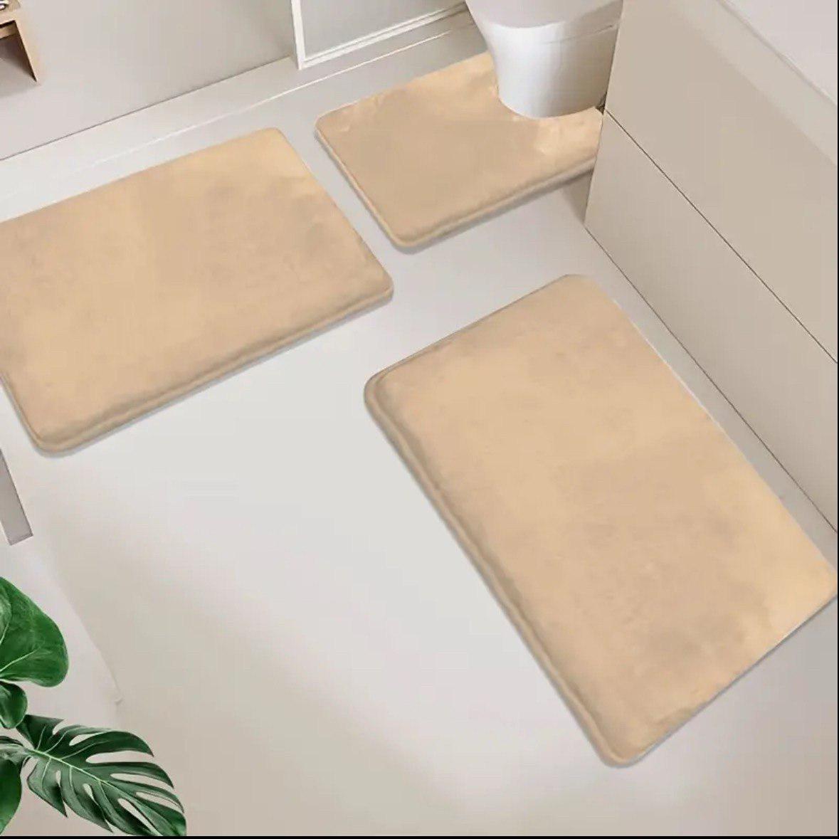 Набор ковриков в ванную и туалет Smooth Premium Memory Foam 3в1 80х50/60х40/60х50 см Бежевый (NKMaxSmooth0004) - фото 5 Набор ковриков в ванную и туалет Smooth Premium Memory Foam 3в1 80х50/60х40/60х50 см Бежевый (NKMaxSmooth0004) - фото 5