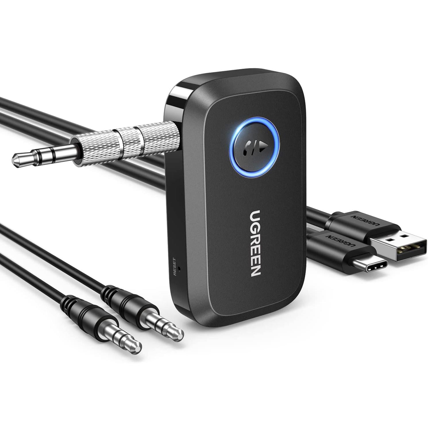 Ресивер Bluetooth UGREEN CM596 Bluetooth 5.4 3,5 мм USB-C SBC/AAC Черный (90748)