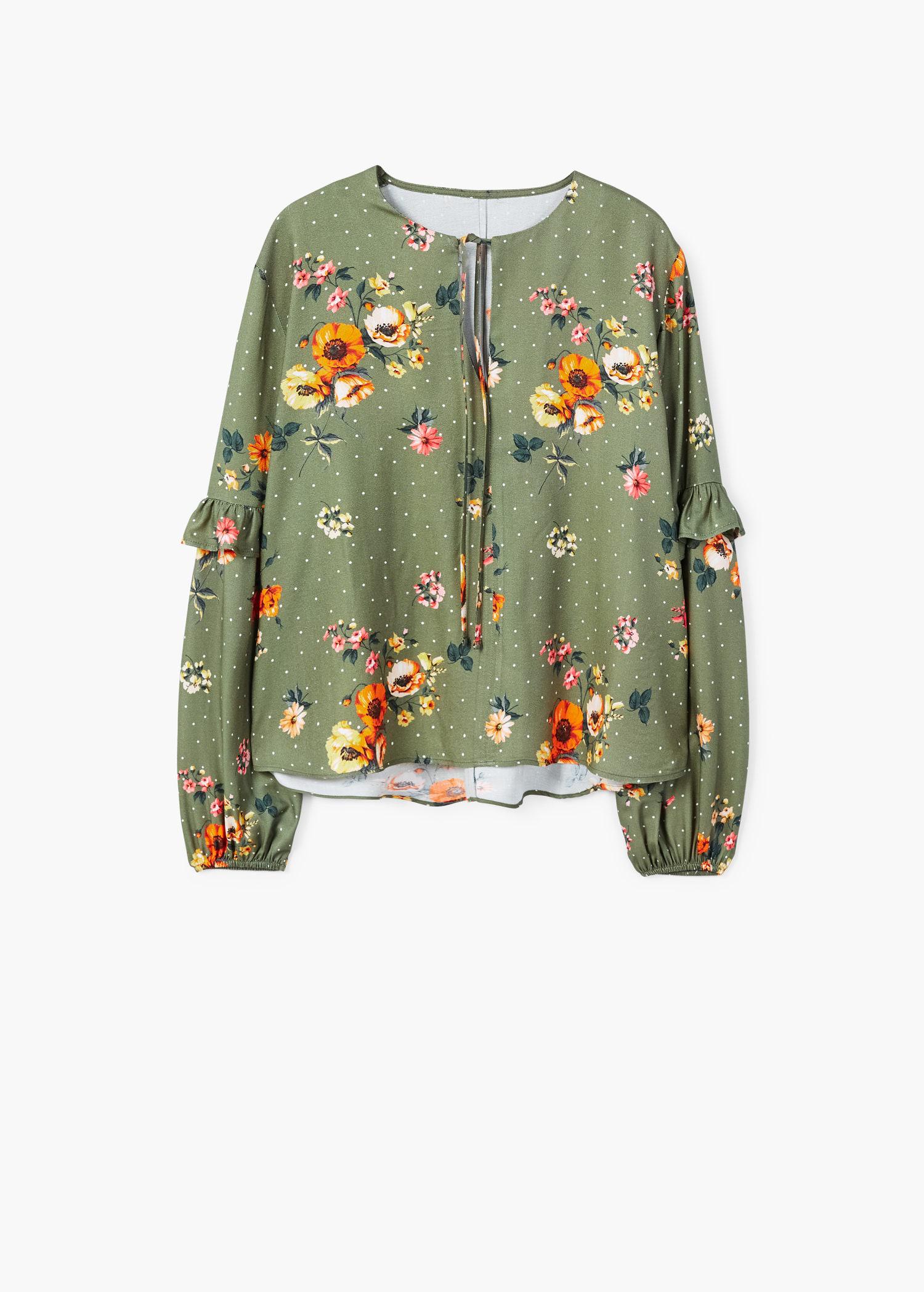 Блузка Mango L Хаки (2000001058381) - фото 5 Блузка Mango L Хаки (2000001058381) - фото 5