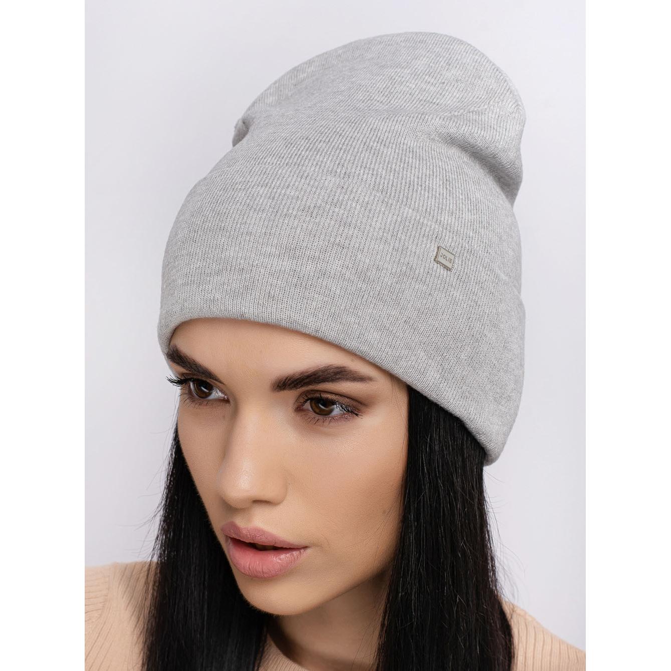 Шапка женская двойная Leks Трейси one size Светло-серый