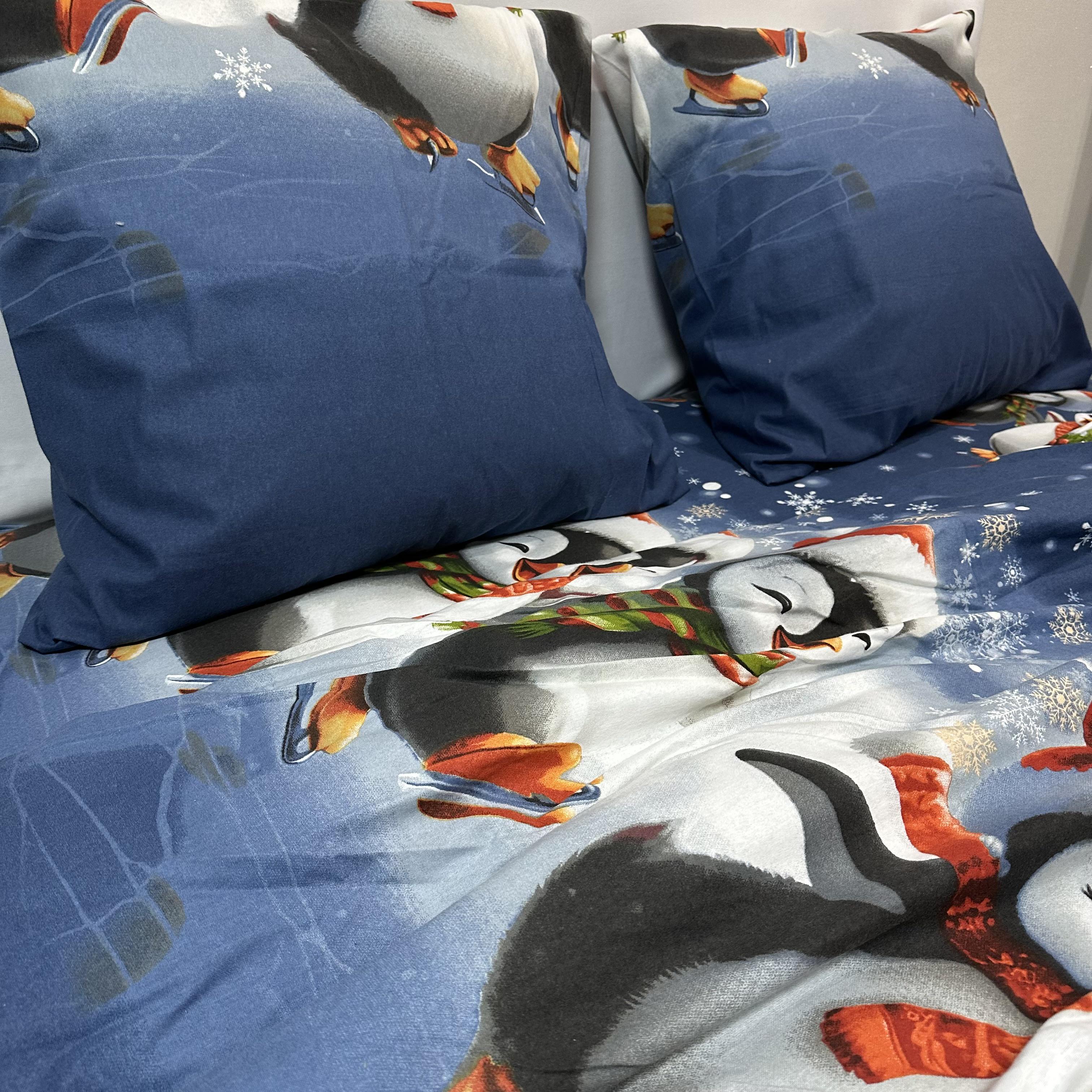 Комплект постільної білизни байкова Зимовий євро Синій (байка 6-3) - фото 5 Комплект постільної білизни байкова Зимовий євро Синій (байка 6-3) - фото 5