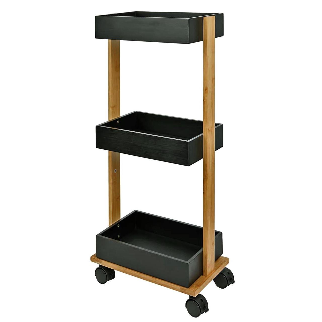 Этажерка для ванной из дерева на колесиках Систери Сиена/Венге (АБТ-00030512)