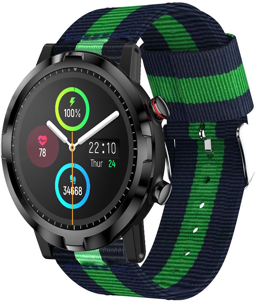 Ремешок тканевый Canvas для Haylou Smart Watch RT LS05S Blue/Green (23185)