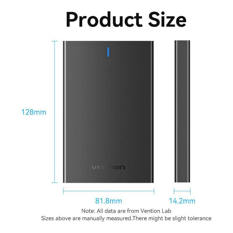 Корпус Vention для SSD/HDD 2,5"/5 Гбит/с USB 3.0 до SATA III с кабелем USB-Micro-USB Type-B Micro-B Черный (KPAB0) - фото 9