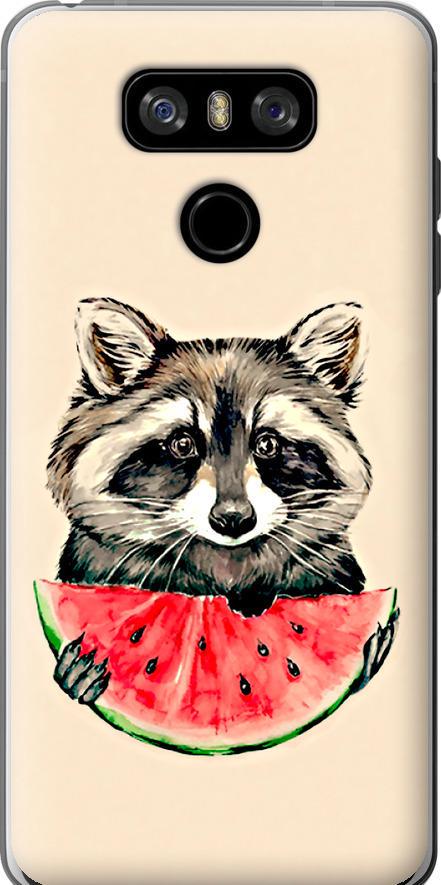 Чехол на LG G6 Енотик с арбузом (4605u-836-42517)
