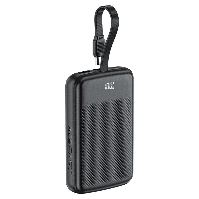 Зовнішній акумулятор Acefast M13 PD22.5W з кабелем 10000 mAh Black (34603071)