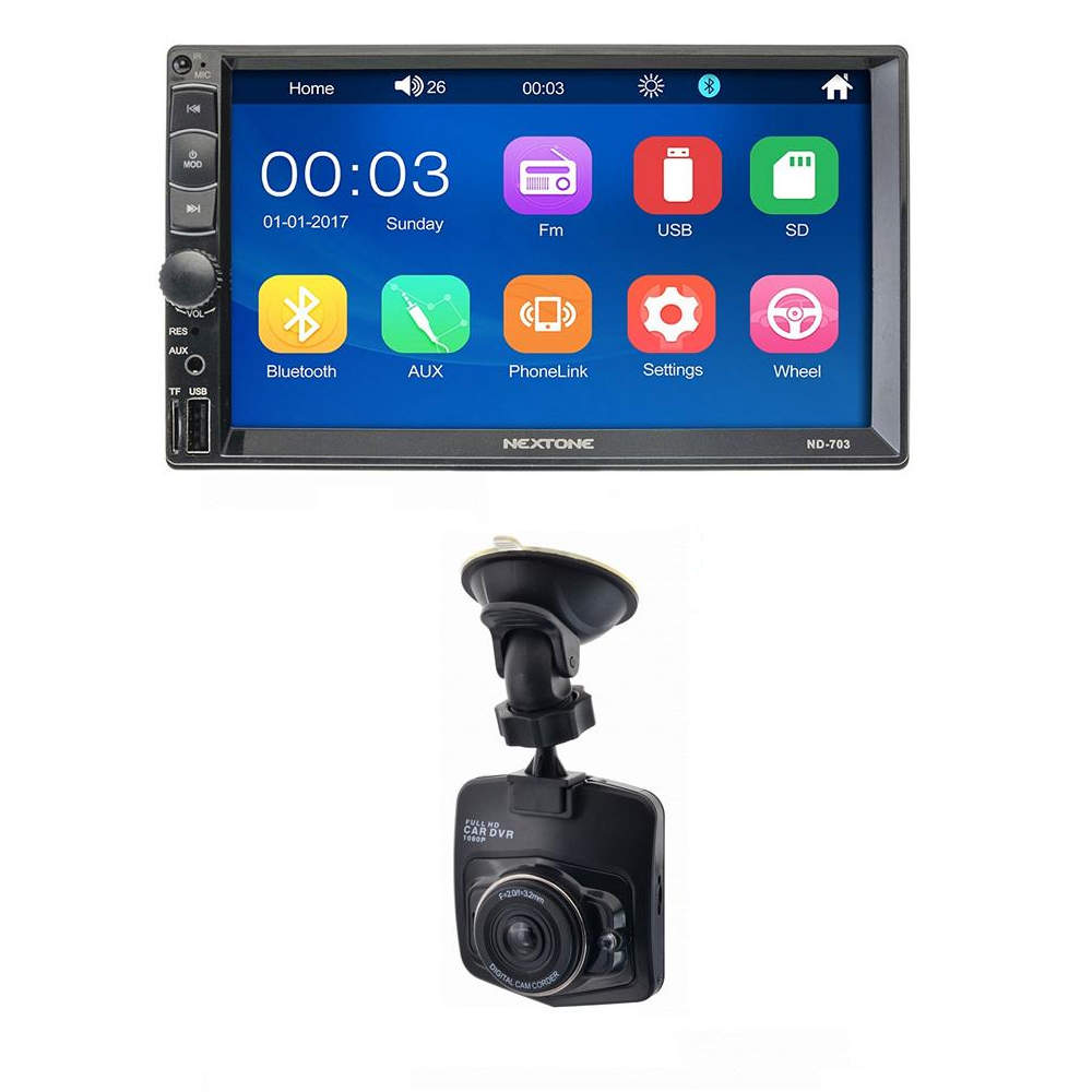 Автомагнитола Nextone MD-703 2Din и видеорегистратор DVA-01