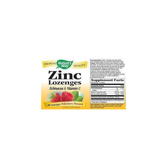 Мікроелемент Цинк Nature's Way Zinc 60 Lozenges Wild berry flavor - фото 2