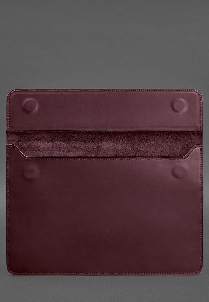 Чохол конверт шкіряний на магнітах для ноутбука універсальний Crazy Horse Бордовий (A-027997) - фото 4