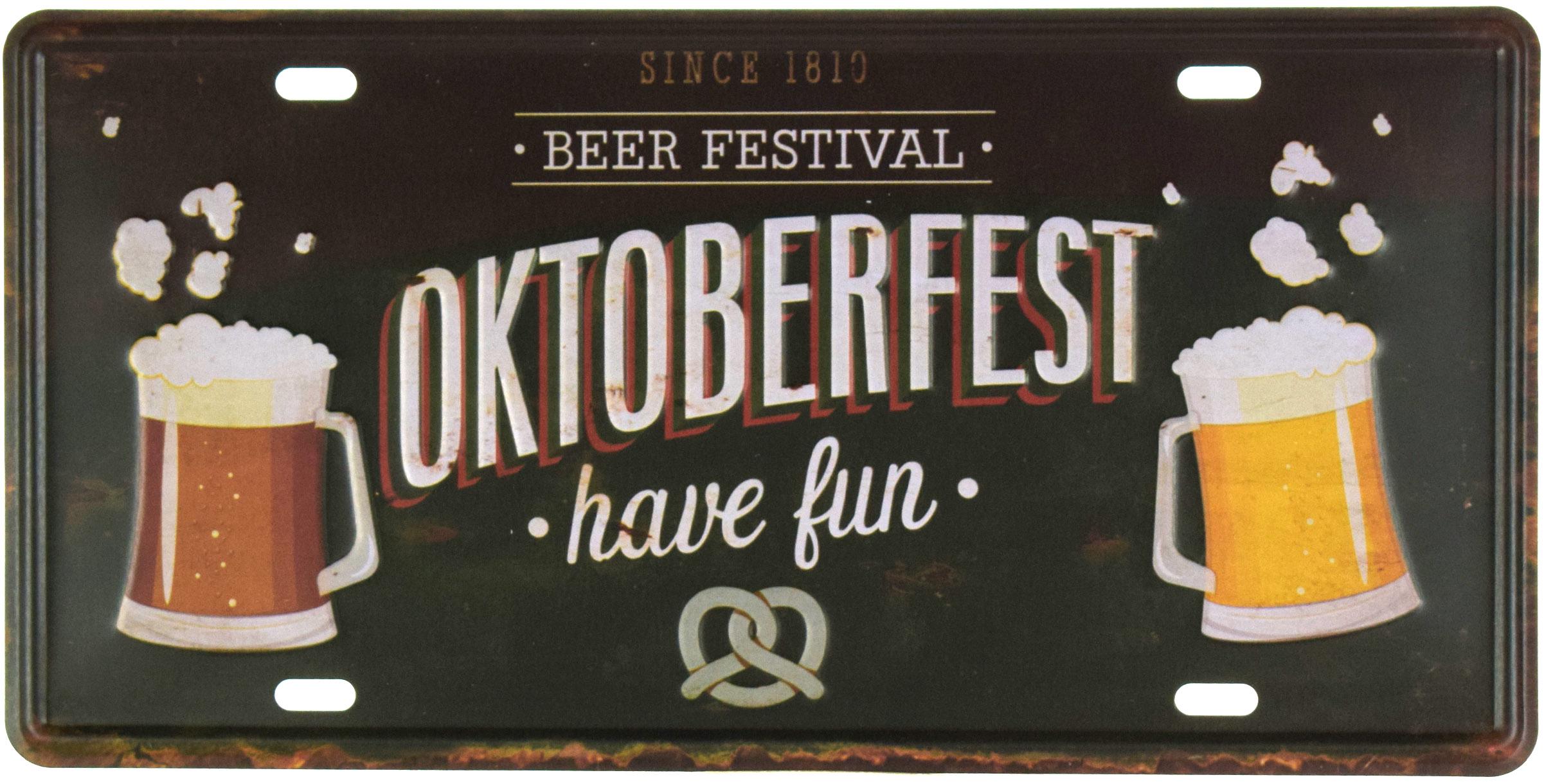 Табличка металева Фестиваль Пива Октоберфест Розважся/Beer Festival Oktoberfest Have Fun 15x30 см