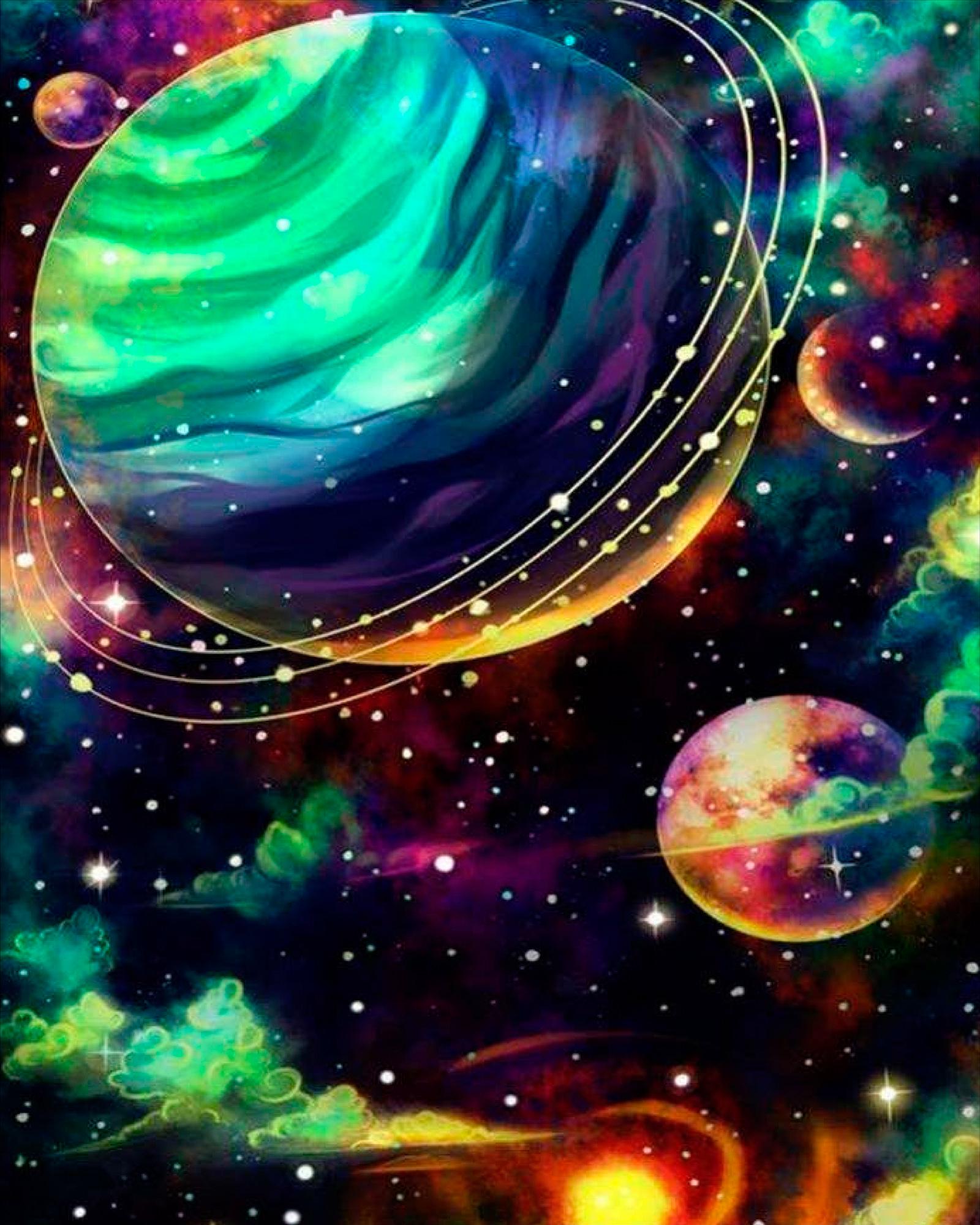 Алмазная мозаика на подрамнике Santi Космос 40x50 см (Top-954172)