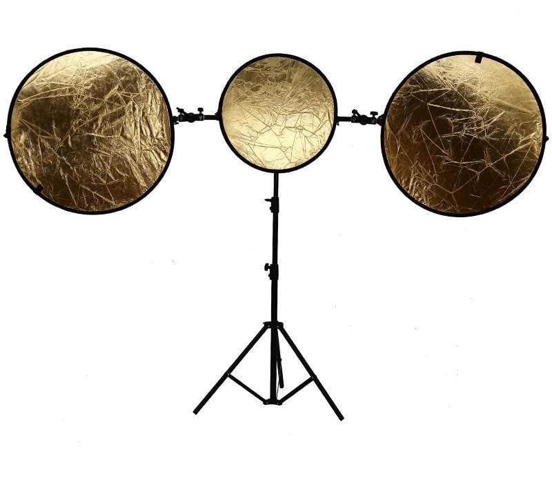 Стійка-відбивач із трьома рефлекторами Micropro для студійної та виїзної фотозйомки