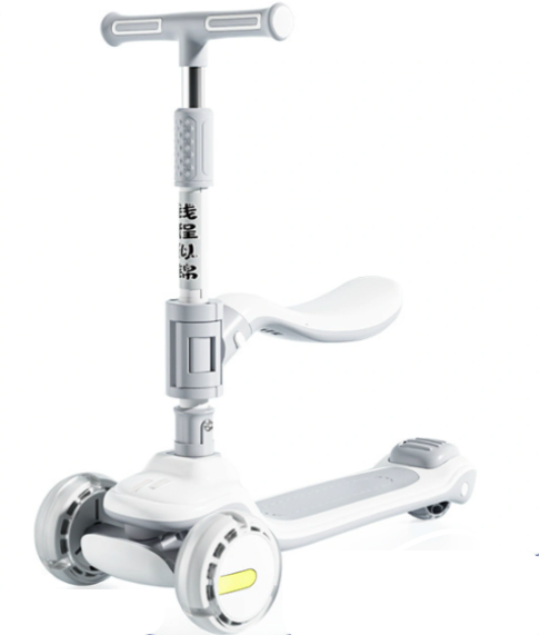 Самокат трехколесный Wuyang складной с подсветкой/сиденьем/регулируемой ручкой и Bluetooth-колонкой (25548197)