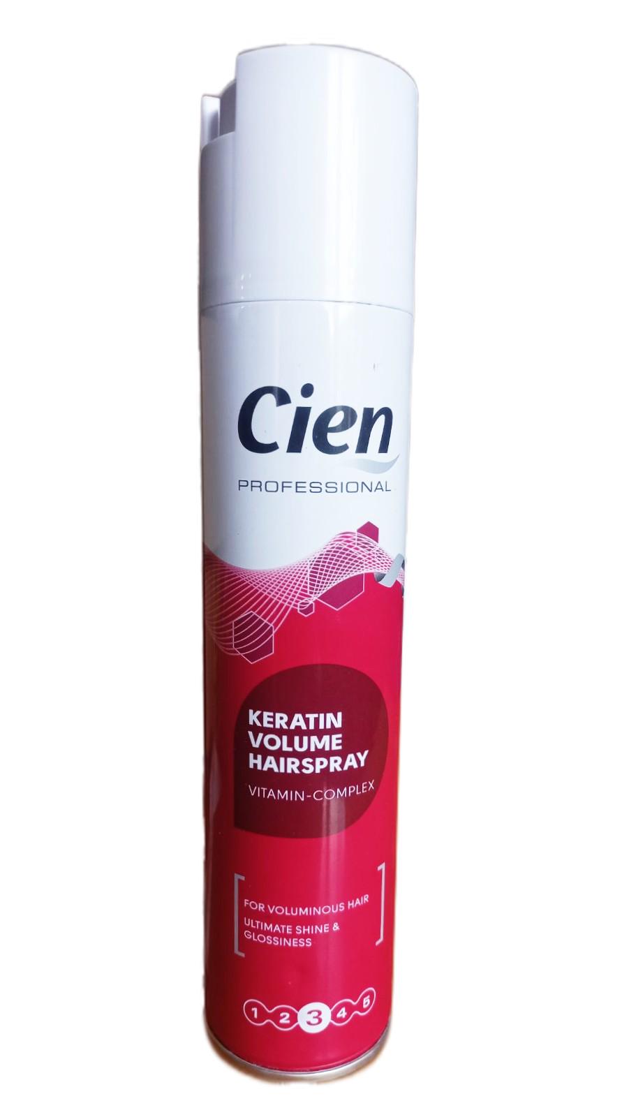 Лак для волос Cien Professional Keratin Volume Hairspray средней фиксации с кератином 250 мл (122052)