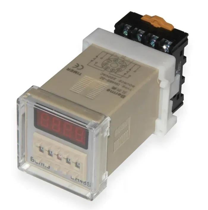 Реле времени DH48S-2Z H5CN CKC tinner с индикацией задержки времени 24VAC/VDC с колодкой для подключения мощность контактов 5А Реле времени DH48S-2Z H5CN CKC tinner с индикацией задержки времени 24VAC/VDC с колодкой для подключения мощность контактов 5А