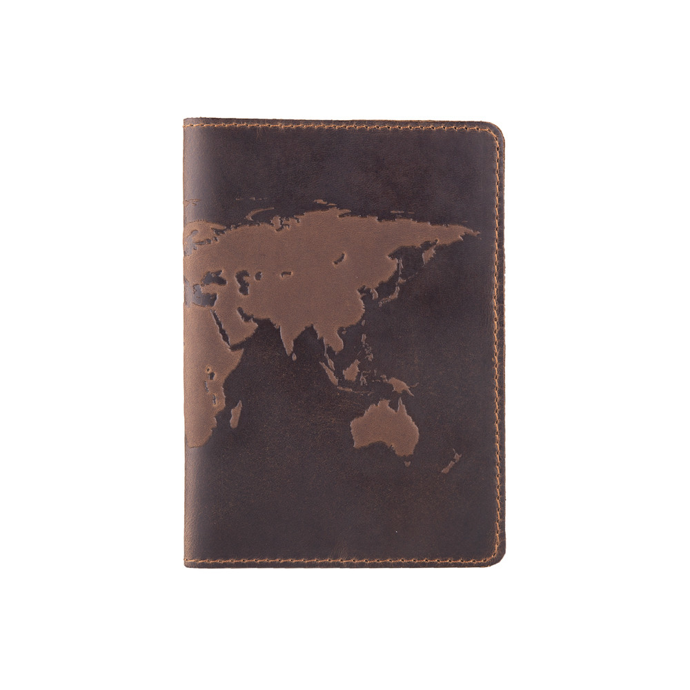 Обложка для паспорта из натуральной матовой кожи с художественным тиснением Оливковый (PC-01-S19-1020-T001)