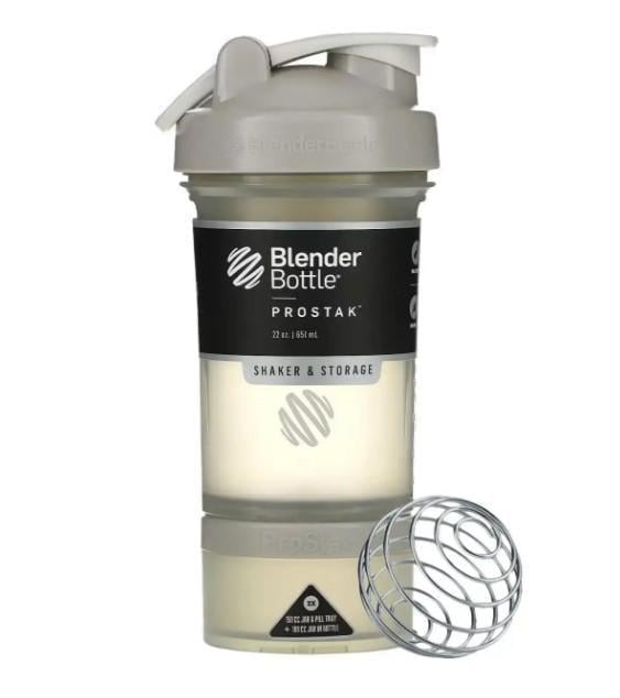 Шейкер спортивный Blender Bottle ProStak 22 oz/650 мл с 2-мя контейнерами Grey (PS 22oz Grey)
