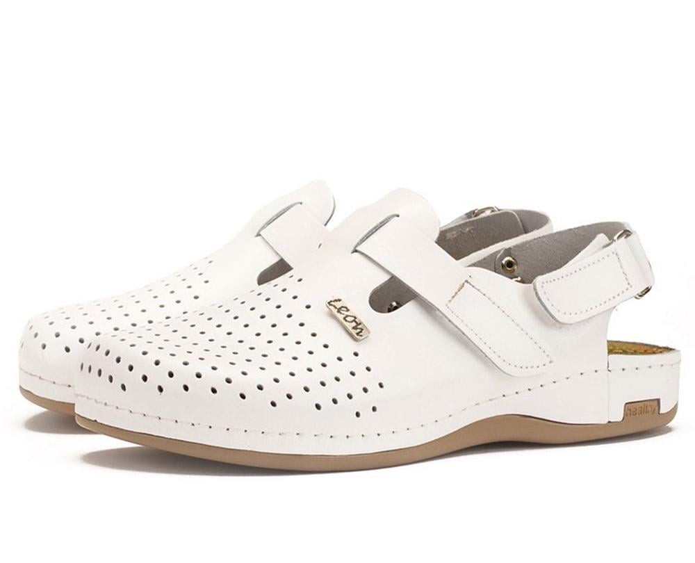 Мужские сабо кожаные Leon 701M р. 41 Белый