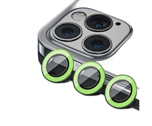 Люминисцентное гибкое стекло HD Camera Film на заднюю камеру для iPhone 13 Pro (светится в темноте) Мятный