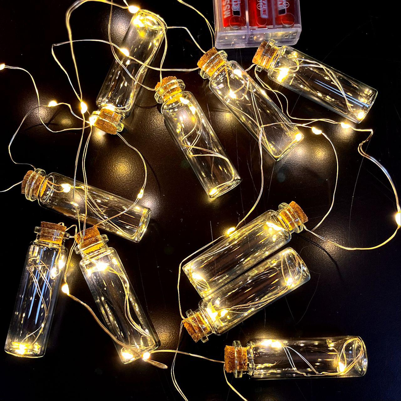 Гирлянда роса бутылки на батарейках 50 LED 2 м Белый теплый (2020621140)