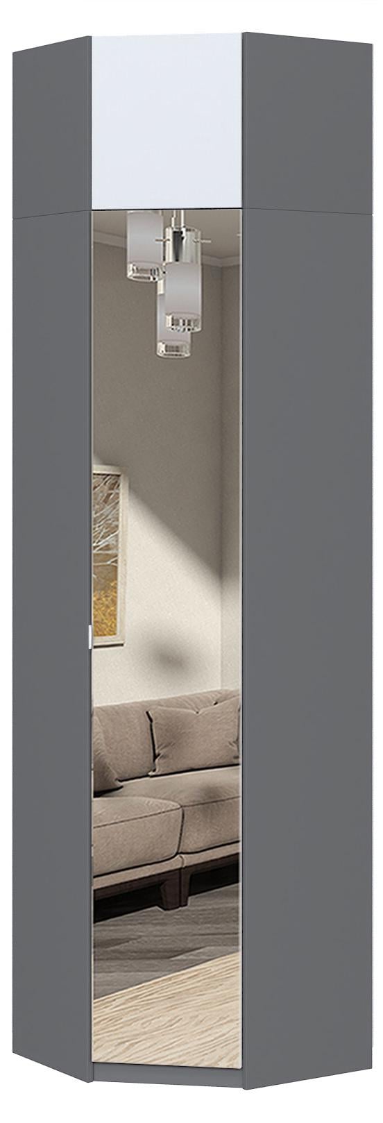 Шкаф угловой с зеркалом Мастер Форм Тетрис 620х376х2400 мм Антрацитовый/Белый (31911) Шкаф угловой с зеркалом Мастер Форм Тетрис 620х376х2400 мм Антрацитовый/Белый (31911)