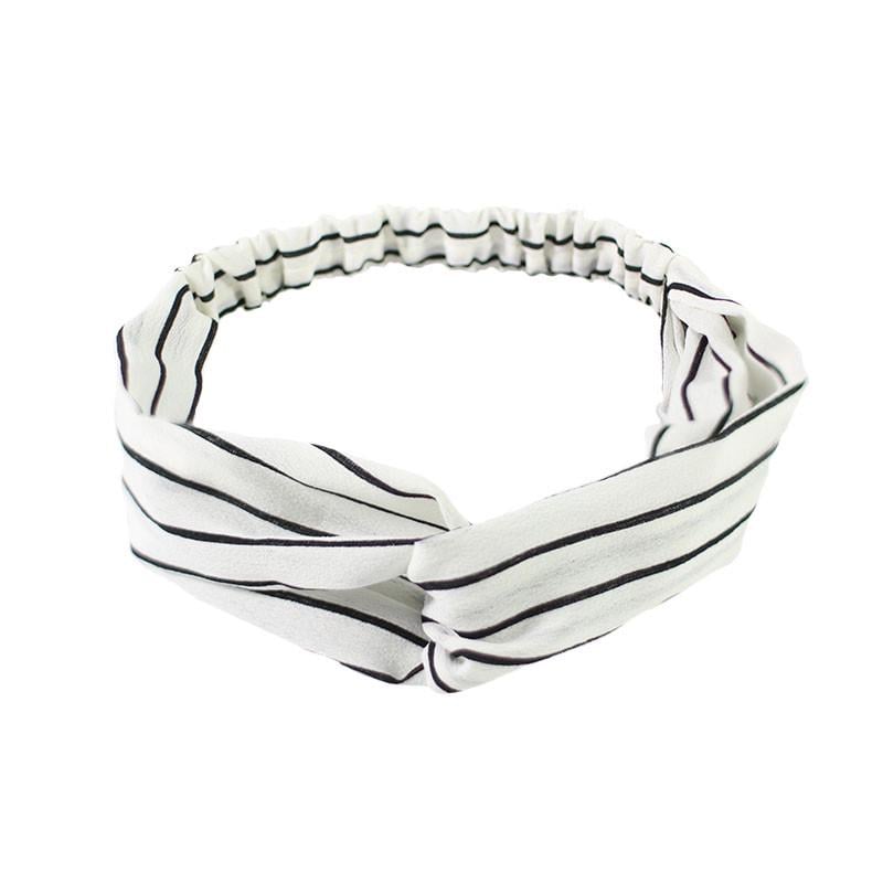 Повязка для фиксации волос Lesko 1001 Полосатая Белый