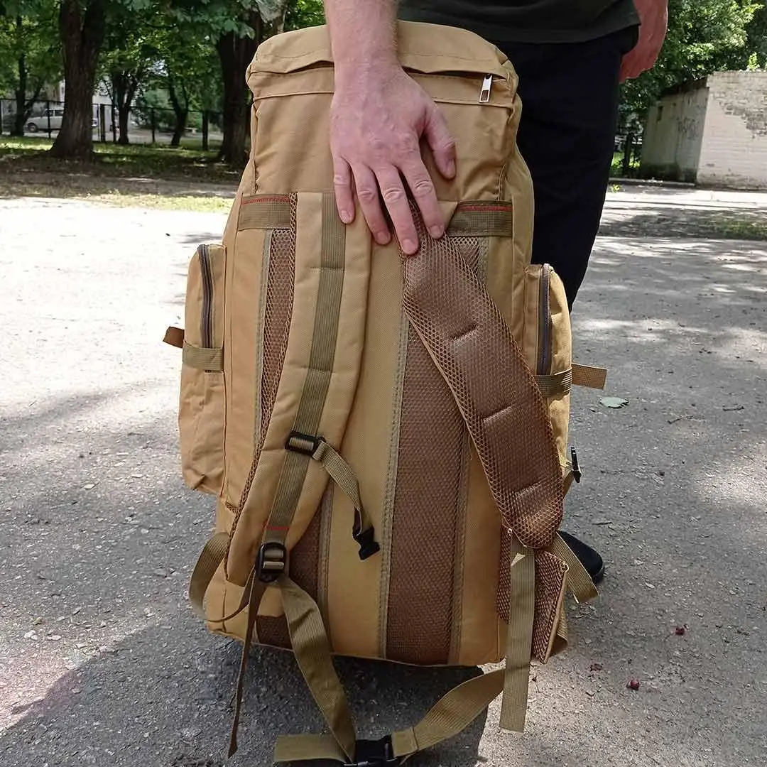 Рюкзак армійський Tactical із системою MOLLE 70 л Койот (ta70E-coyote) - фото 3