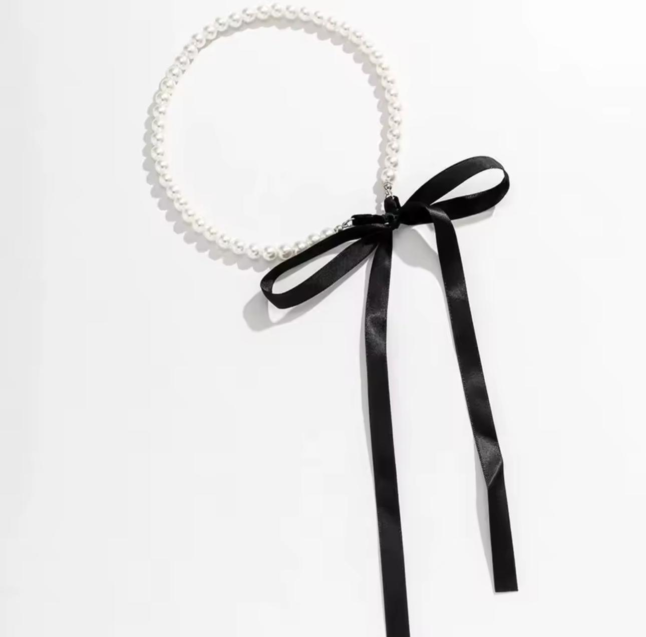 Колье Mirshine Pearl White/Black (27328155)