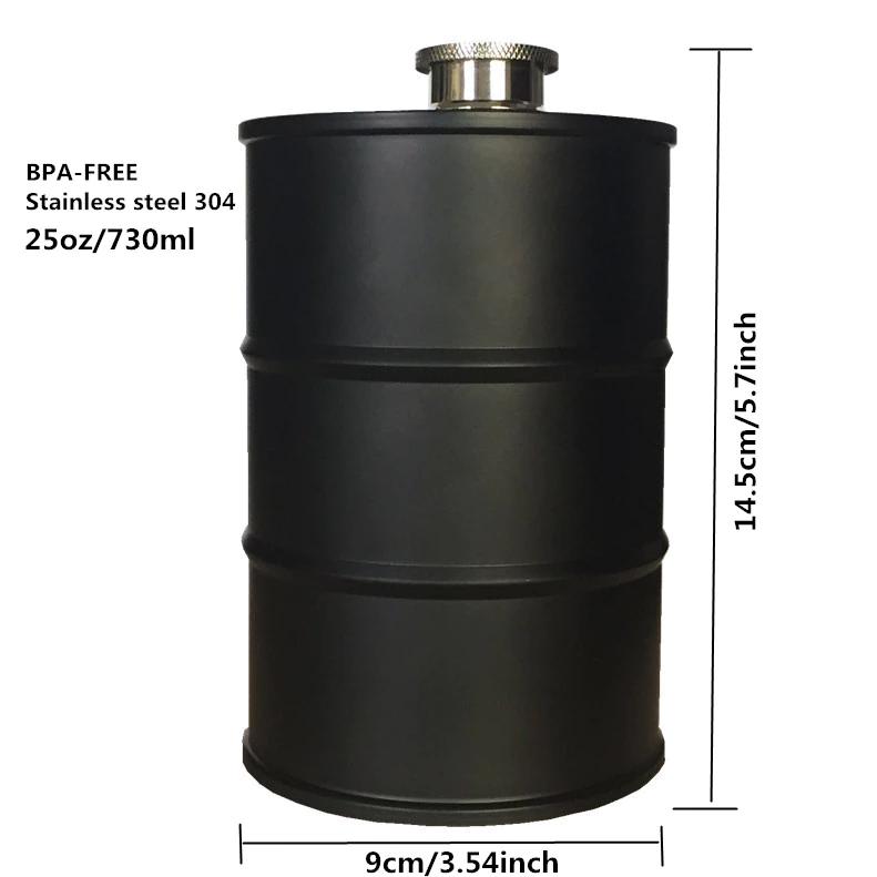 Фляга Resteq Бочка металлическая 735 мл 13 см Черный (VA-Flask barrel 735 ml) - фото 2