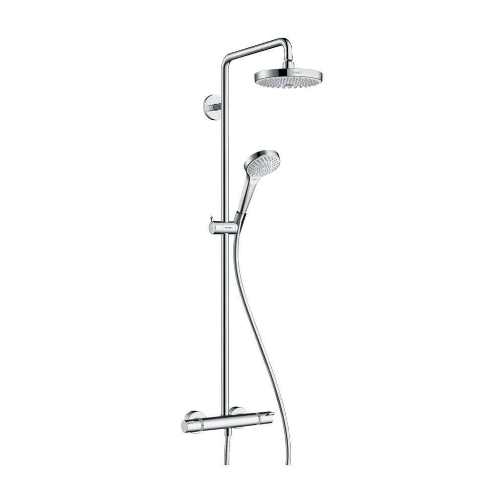 Душевая система Hansgrohe Croma Select S 180 2jet Showerpipe EcoSmart с термостатом металл Хром/Белый (27254400)