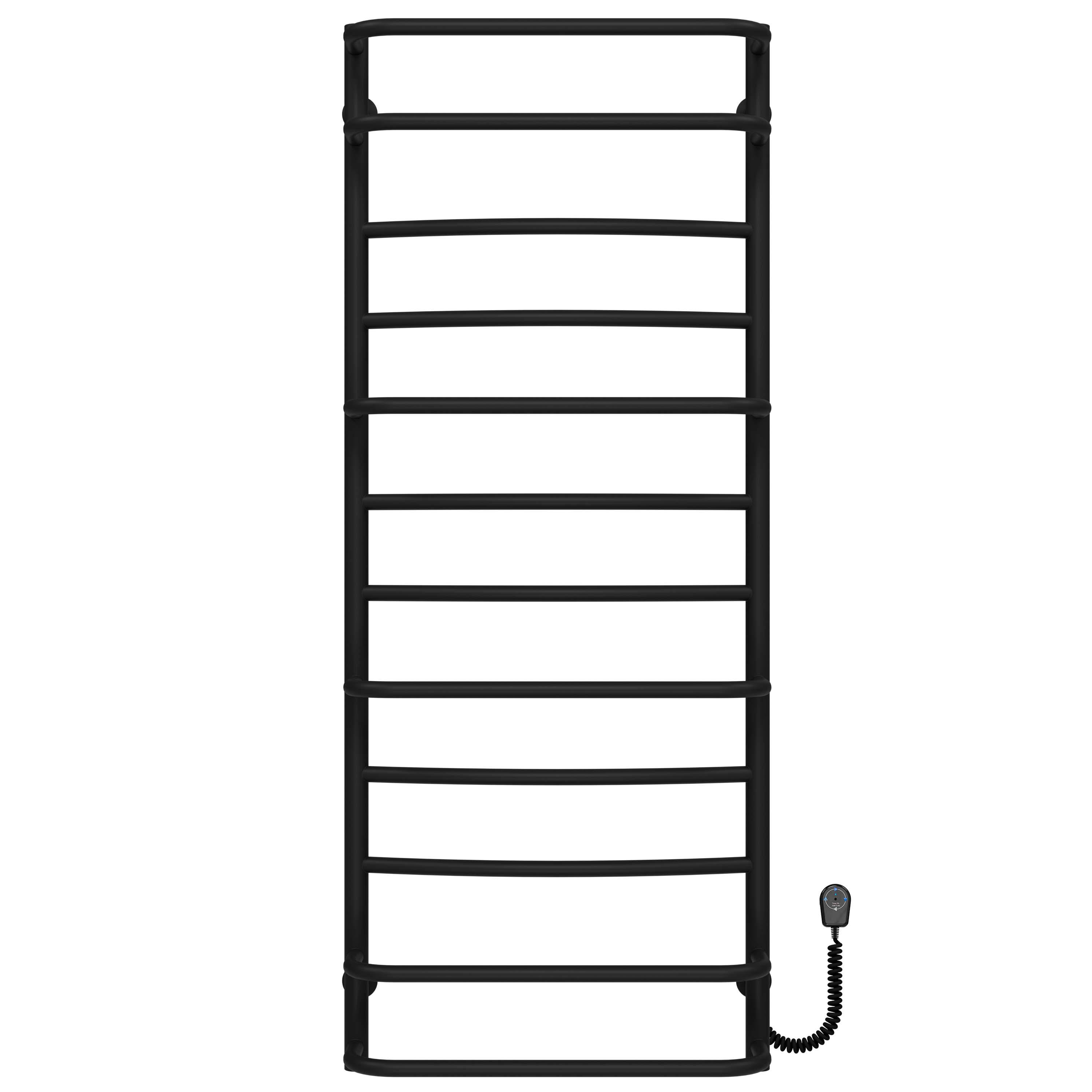 Полотенцесушитель электрический Deffi Аквамикс П12 EF16 правое подключение нержавеющая сталь 500х1300 мм Черный (C.AM.130.50.12.EBR5)