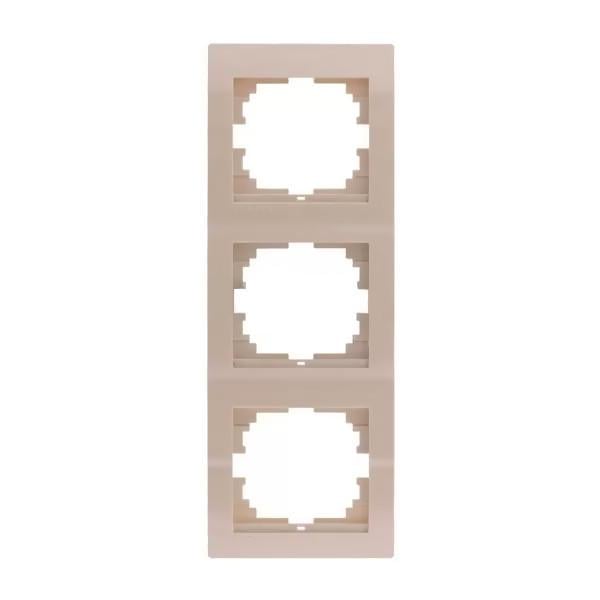 Рамка трехместная вертикальная Lezard Deriy без вставки Кремовой (00000012297)