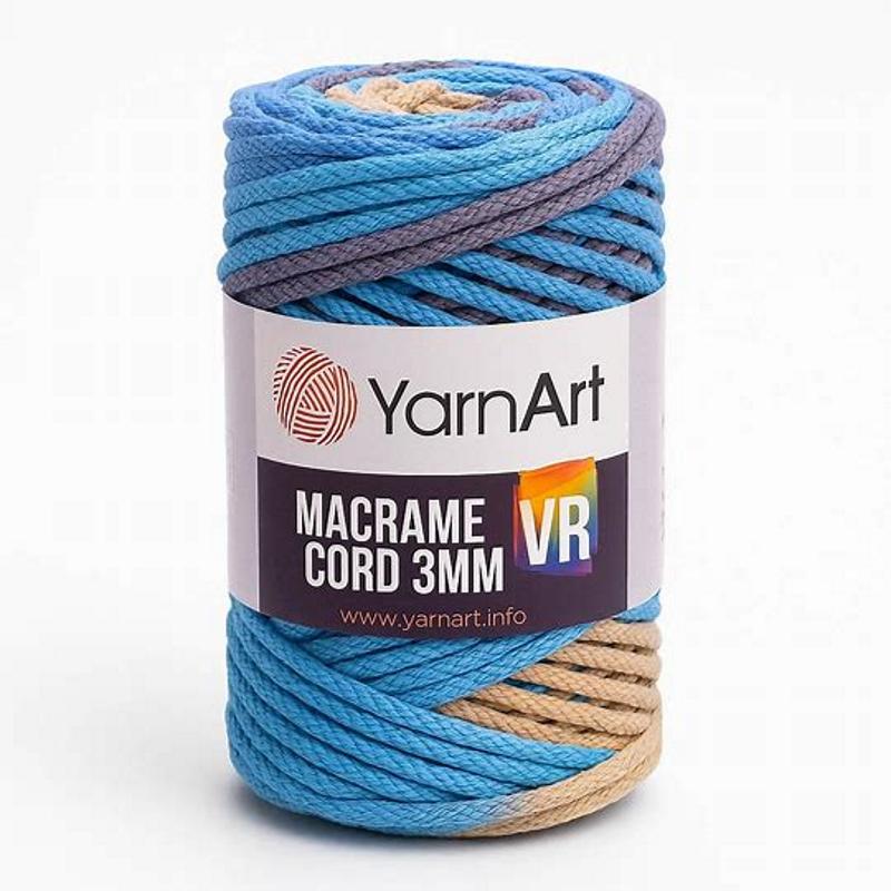 Шнур плетеный Macrame Cord VR градиент 250 г 3 мм Небесный шоколад №921 (2310317815)