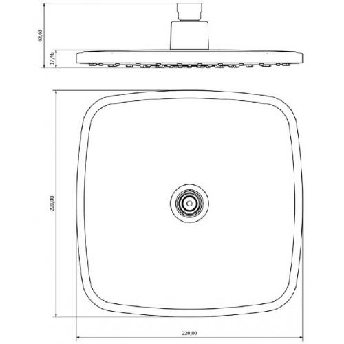 Верхний душ GENBERE oval R63112 08 - фото 2