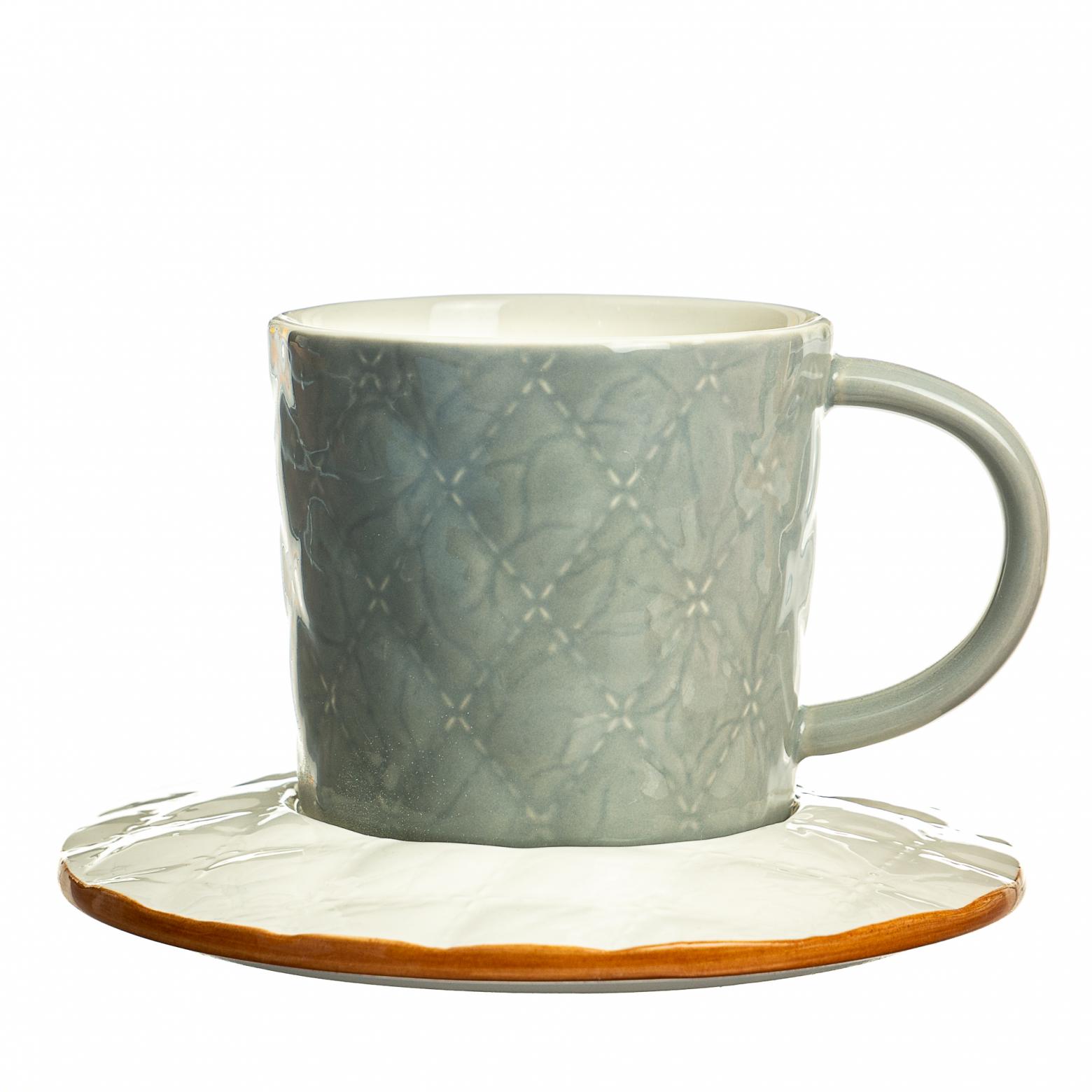 Кружка с блюдцем Elisey Сюрприз 200 мл Серый (8515-002)