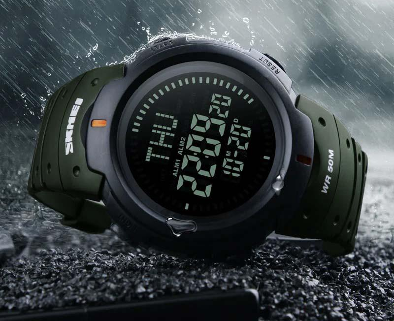 Часы наручные Skmei 1231AG Military и компас Green