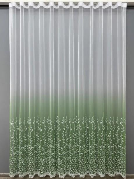 Тюль грек сетка омбре с цветочной вышивкой Салатовый/Белый (1507т) Тюль грек сетка омбре с цветочной вышивкой Салатовый/Белый (1507т)