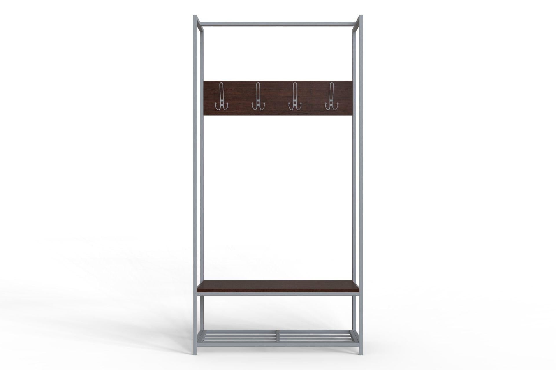 Вішалка модульна підлогова Ferrum-decor Треліс 13 ДСП 16 мм 180x90x38 см Сірий/Венге (FRD-105516) - фото 4