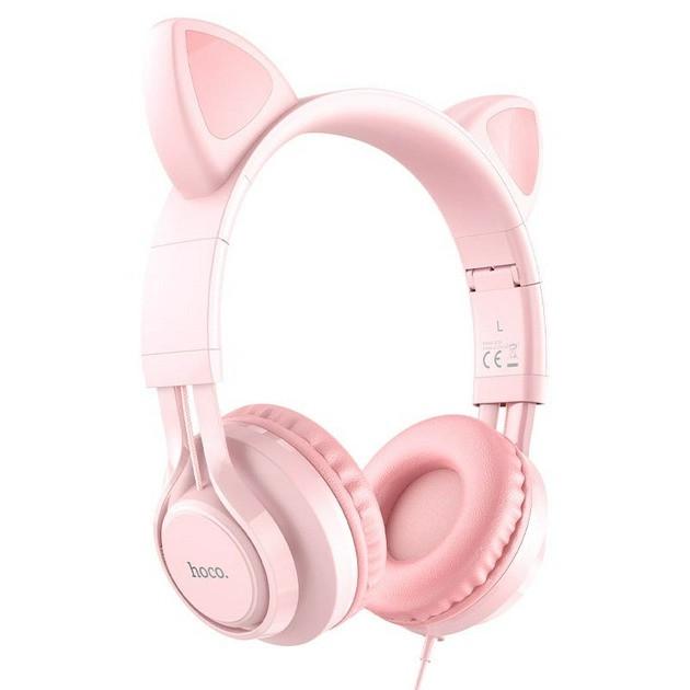 Навушники HOCO Cat ear W36 з мікрофоном Pink (019737)