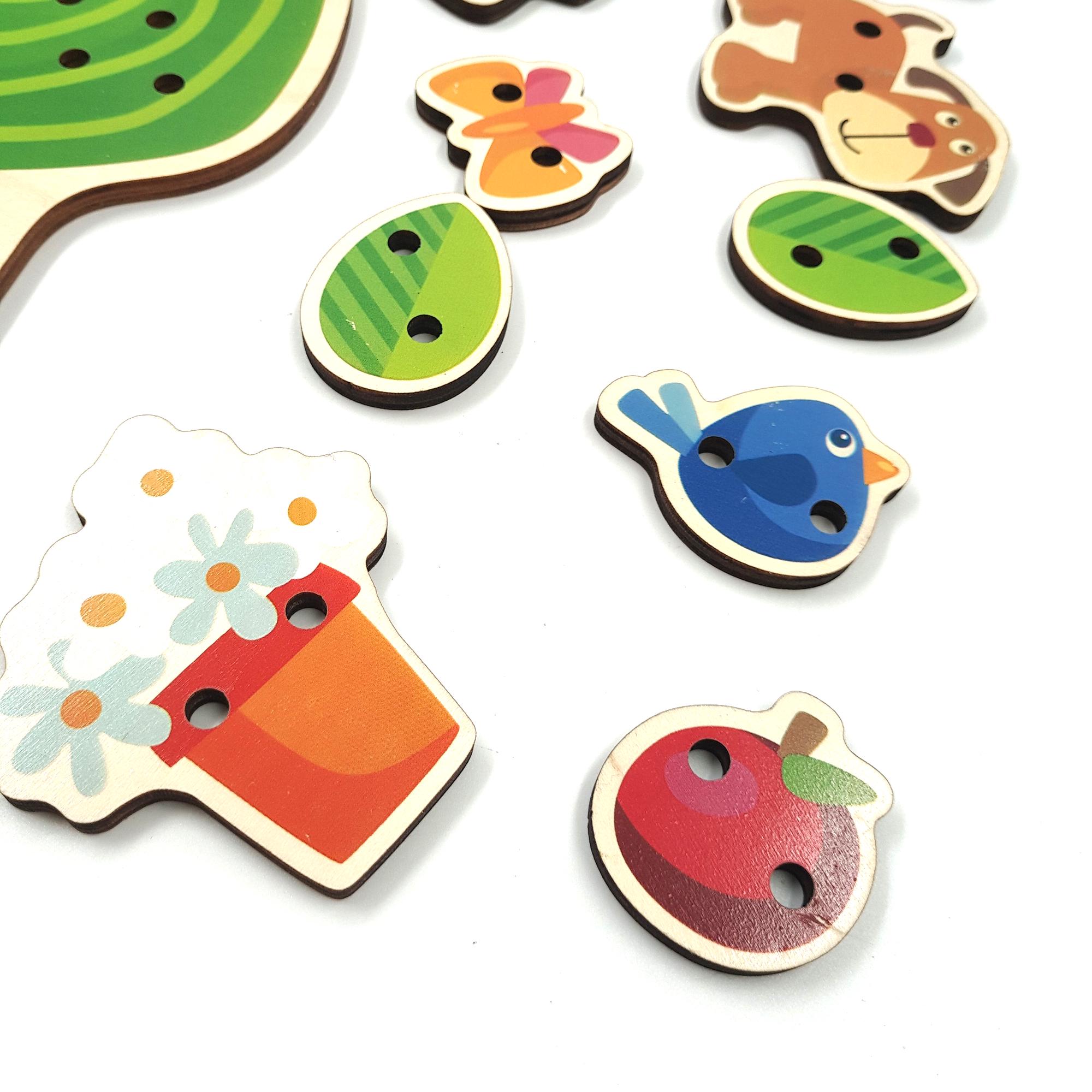 Шнурівка дерев'яна розвиваюча TK Group Збери картинку сам 26 см 10 фігурок Різнокольоровий (91605) - фото 2 Шнурівка дерев'яна розвиваюча TK Group Збери картинку сам 26 см 10 фігурок Різнокольоровий (91605) - фото 2