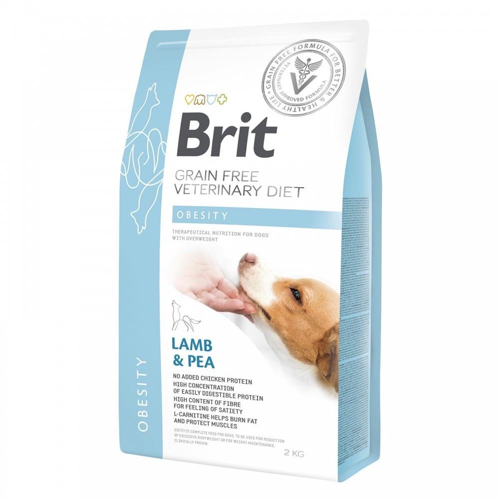 Корм для собак сухой Brit Grain Free VetDiet Dog Obesity для коррекции веса беззерновой с ягненком индейкой и горохом 2 кг (8595602528073)