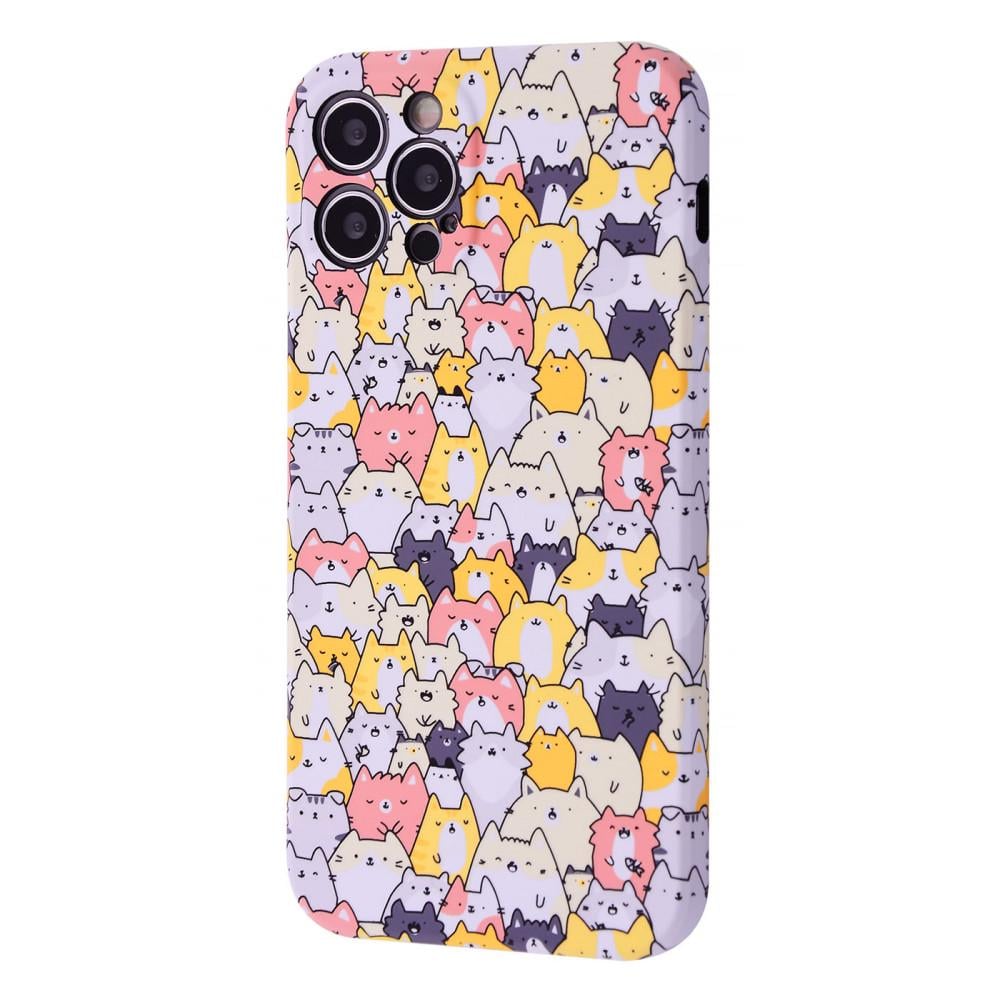 Чехол неоновый WAVE NEON X LUXO Cute Series iPhone 13 cats mini - фото 1