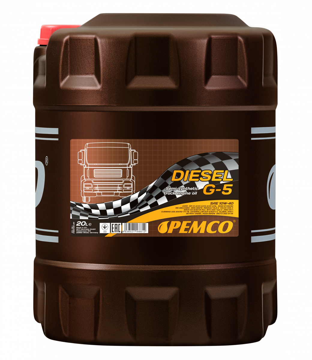 Моторное масло Pemco DIESEL G-5 UHPD 10W-40 20 л (PM0705-20)