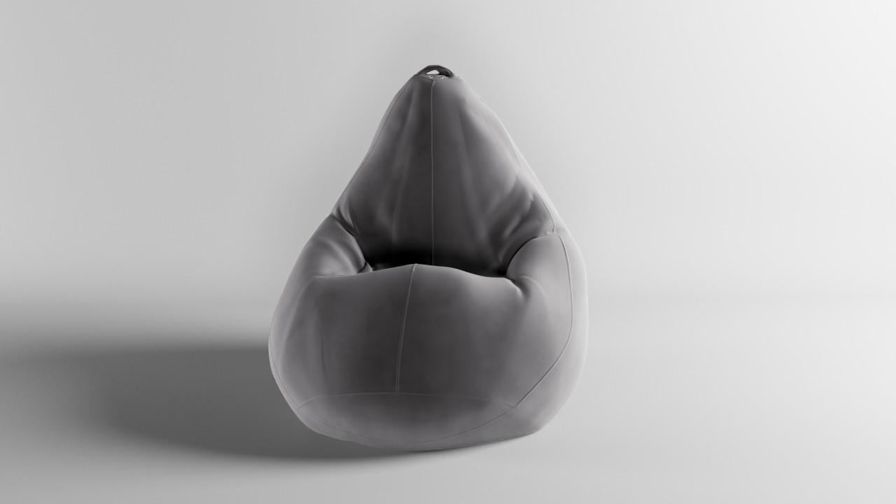 Бескаркасное кресло-мешок SkyPuff MEGA Груша Велюр Florida XXXL 160х120 см Dark Gray (160133)