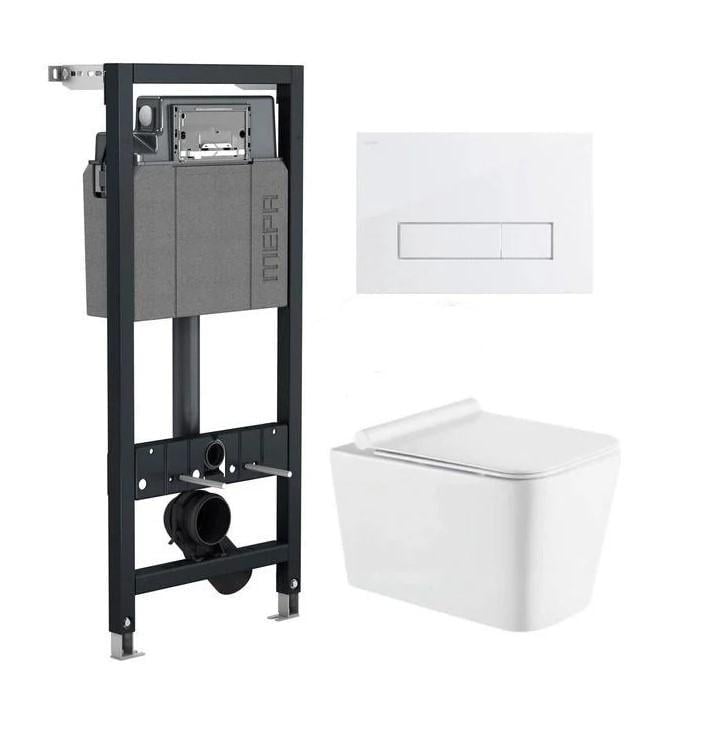 Комплект инсталляции REHAU MEPA P31 с подвесным квадратным унитазом Kvadro Tornado Slim Duroplast/Soft-close (KT299S97004RM)