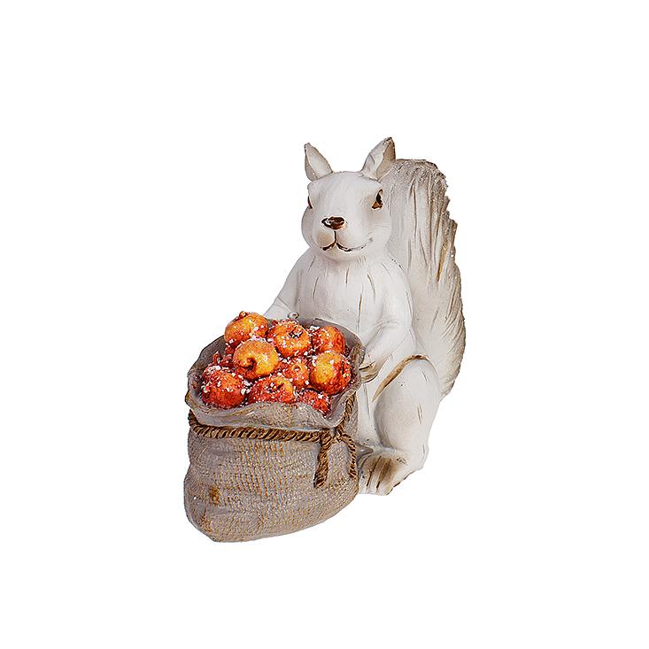 Декоративная статуэтка BonaDi Белка с яблочками в мешочке 16 см (218-289)