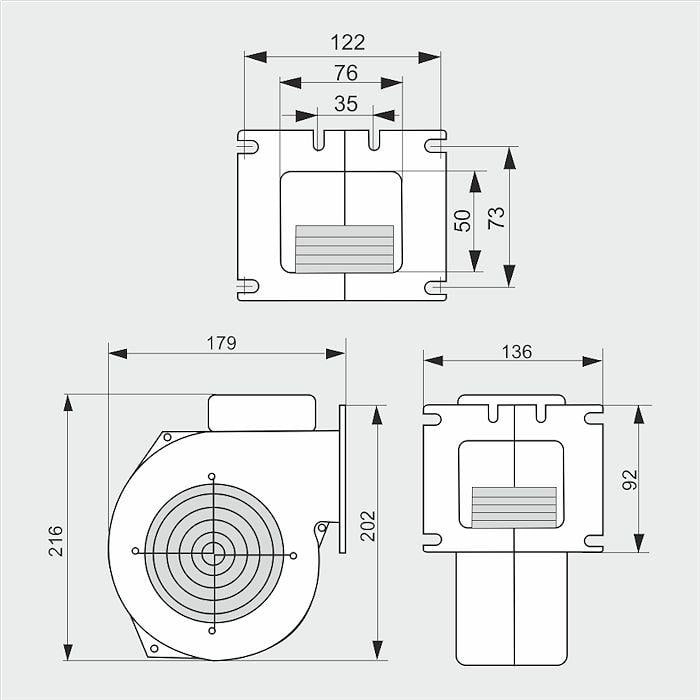 Вентилятор для котла нагнітальний MplusM WPA X2 (28414575) - фото 8