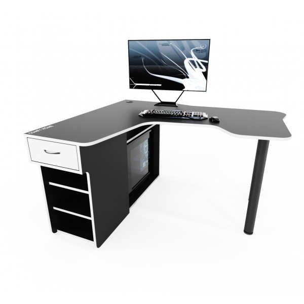 Компьютерный стол игровой Comfy Home Kano-2 Черный/Белый (6453790f7d6d512e913bb776)