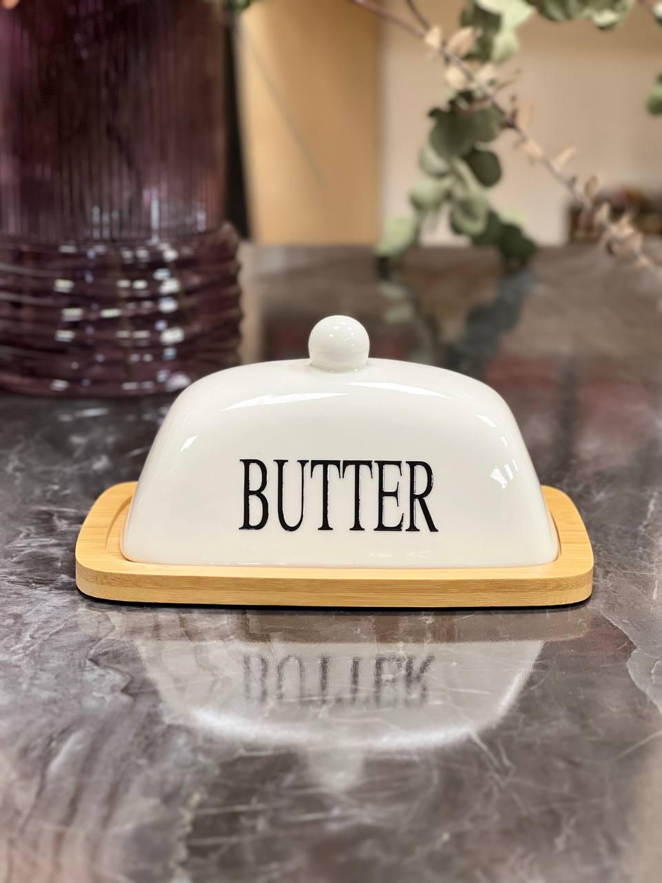 Масленка с керамической крышкой Butter Белый (102-1260)