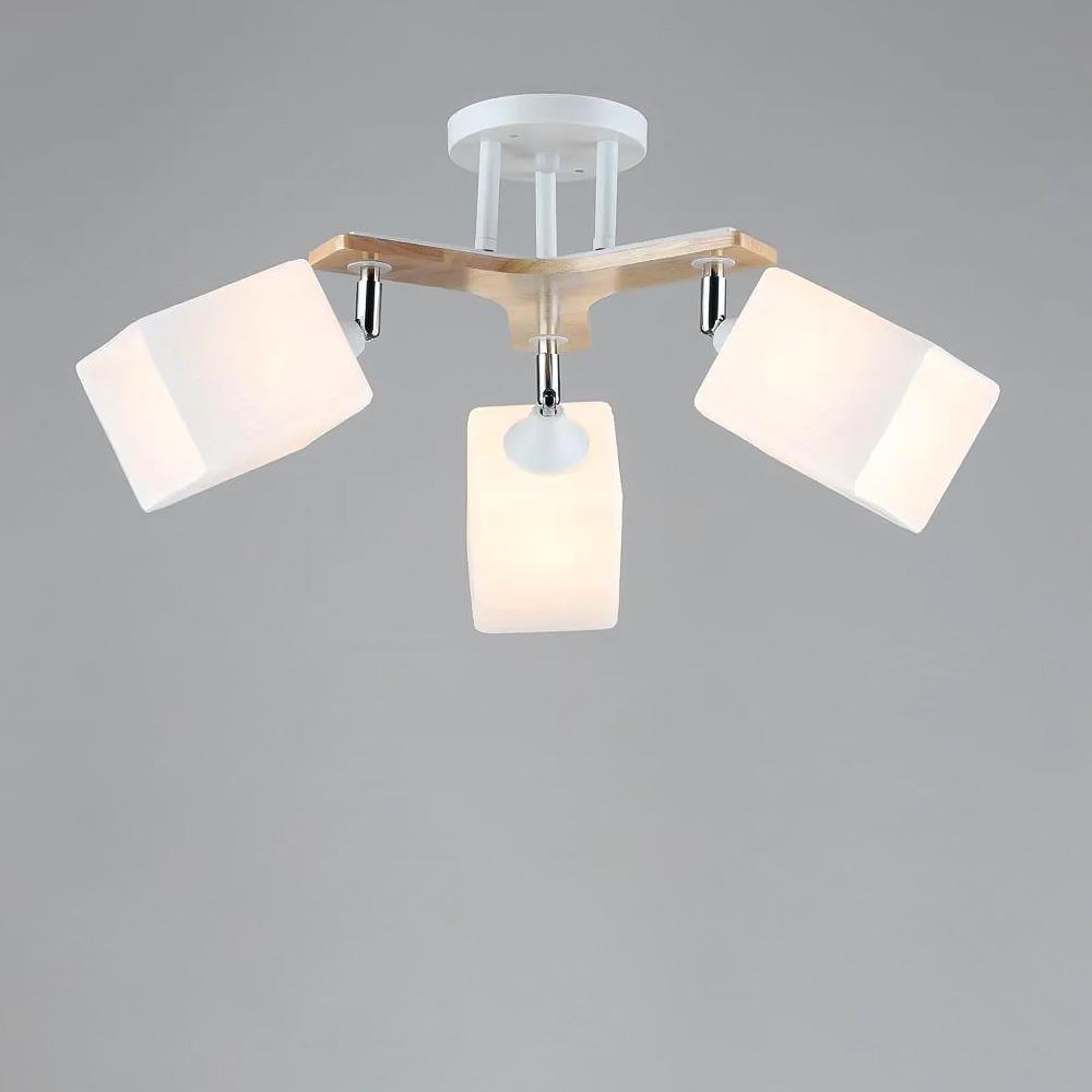 Люстра потолочная Light House SR-19205/3 WT/Wood E27 540х270 мм Белый/Дерево